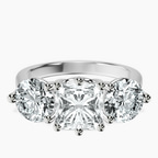 9ct White Gold Estella Round Three Stone Lab Diamond Ring front image