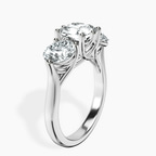 9ct White Gold Estella Round Three Stone Lab Diamond Ring standing product image one