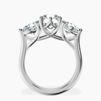 9ct White Gold Estella Round Three Stone Lab Diamond Ring side right image one