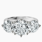 14kt White Gold Estella Round Three Stone Lab Diamond Ring front image