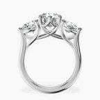 14kt White Gold Estella Round Three Stone Lab Diamond Ring side right image one