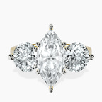 18kt Yellow Gold Estella Round Three Stone Lab Diamond Ring front image