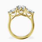 18kt Yellow Gold Estella Round Three Stone Lab Diamond Ring side right image one