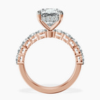 1.49 ct. cushion Elinor Side Round Lab Diamond Ring in 18kt rose gold side right image one