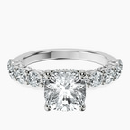 9ct White Gold Elinor Side Round Lab Diamond Ring front image