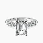 9ct White Gold Elinor Side Round Lab Diamond Ring front image