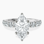 9ct White Gold Elinor Side Round Lab Diamond Ring front image
