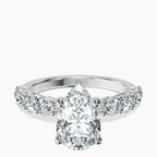 9ct White Gold Elinor Side Round Lab Diamond Ring front image