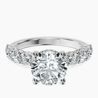 18kt White Gold Elinor Side Round Lab Diamond Ring front image