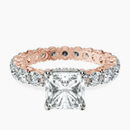 10kt Rose Gold Georgiana Side Round Lab Diamond Ring front image