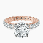 10kt Rose Gold Georgiana Side Round Lab Diamond Ring front image
