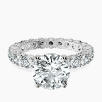 18kt White Gold Georgiana Side Round Lab Diamond Ring front image