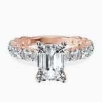 9ct Rose Gold Arabella Side Round Lab Diamond Ring front image