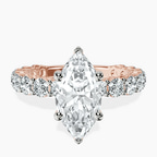 9ct Rose Gold Arabella Side Round Lab Diamond Ring front image