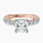 9ct Rose Gold Arabella Side Round Lab Diamond Ring front image