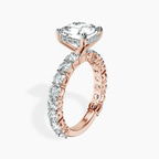 9ct Rose Gold Arabella Side Round Lab Diamond Ring standing product image one