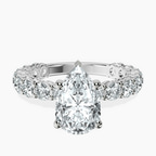 9ct White Gold Arabella Side Round Lab Diamond Ring front image