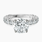 14kt White Gold Arabella Side Round Lab Diamond Ring front image