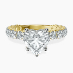 18ct Yellow Gold Arabella Side Round Lab Diamond Ring front image