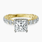 14ct Yellow Gold Arabella Side Round Lab Diamond Ring front image