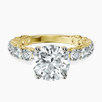 18kt Yellow Gold Arabella Side Round Lab Diamond Ring front image
