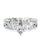 18kt White Gold Cordelia Side Pear Lab Diamond Ring front image