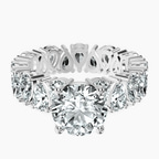 18ct White Gold Cordelia Side Pear Lab Diamond Ring front image