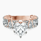 14ct Rose Gold Esme Side Pear Lab Diamond Ring front image