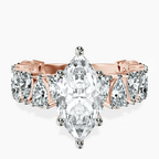 14ct Rose Gold Esme Side Pear Lab Diamond Ring front image