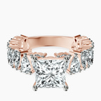 14ct Rose Gold Esme Side Pear Lab Diamond Ring front image