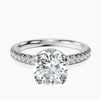 10kt White Gold Galen Secret Halo Lab Diamond Ring front image