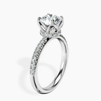 2.82 ct. round Galen Secret Halo Ring in platinum standing product image one