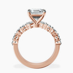 2.91 ct. asscher Adeline Side Pear Lab Diamond Ring in 18kt rose gold side right image one