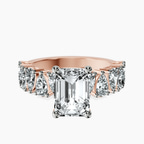 9ct Rose Gold Adeline Side Pear Lab Diamond Ring front image