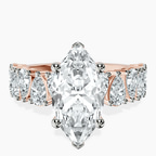 9ct Rose Gold Adeline Side Pear Lab Diamond Ring front image