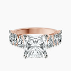 9ct Rose Gold Adeline Side Pear Lab Diamond Ring front image