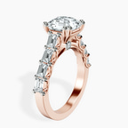 9ct Rose Gold Florence Side Emerald Lab Diamond Ring standing product image one