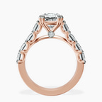 9ct Rose Gold Florence Side Emerald Lab Diamond Ring side right image one