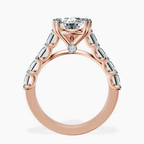 2.81 ct. pear Florence Side Emerald Lab Diamond Ring in 14kt rose gold side right image one