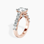 9ct Rose Gold Florence Side Emerald Lab Diamond Ring standing product image one
