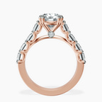 14kt Rose Gold Florence Side Emerald Lab Diamond Ring side right image one