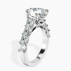 2.23 ct. heart Florence Side Emerald Lab Diamond Ring in 10kt white gold standing product image one