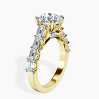 14kt Yellow Gold Florence Side Emerald Lab Diamond Ring standing product image one