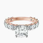 9ct Rose Gold Giselle Side Emerald Lab Diamond Ring front image