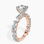 9ct Rose Gold Giselle Side Emerald Lab Diamond Ring standing product image one