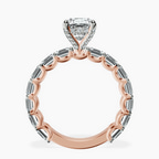 9ct Rose Gold Giselle Side Emerald Lab Diamond Ring side right image one