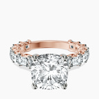10kt Rose Gold Giselle Side Emerald Lab Diamond Ring front image