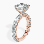 10kt Rose Gold Giselle Side Emerald Lab Diamond Ring standing product image one