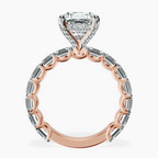 10kt Rose Gold Giselle Side Emerald Lab Diamond Ring side right image one