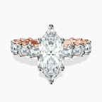 9ct Rose Gold Giselle Side Emerald Lab Diamond Ring front image